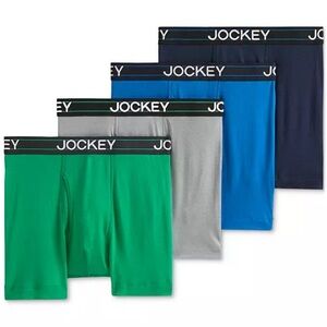 Jockey Men’s Boxer Brief 4-Pack in Green, Gray, Blue, Navy NWT
